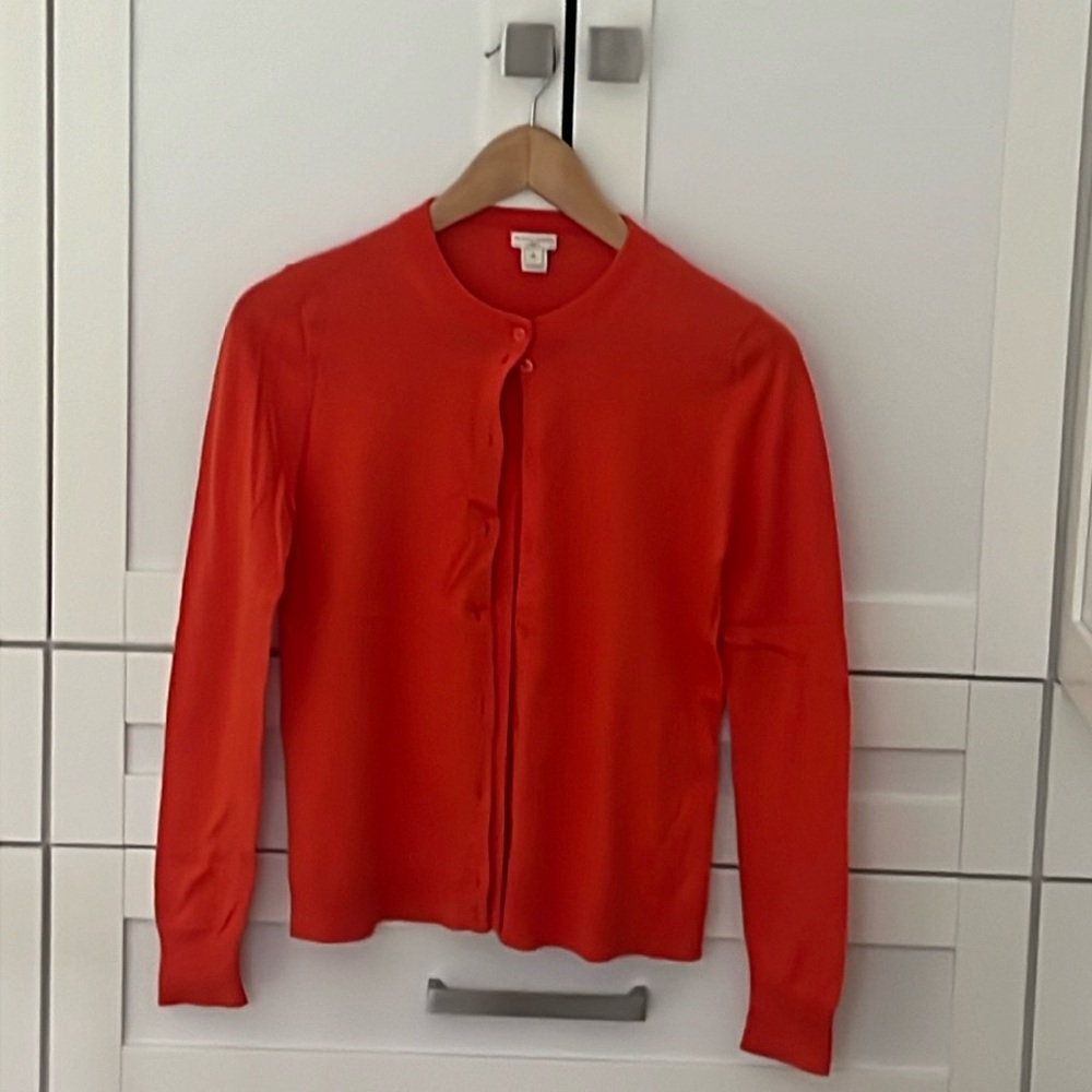 J. Crew Vibrant Orange Cardigan Sweater